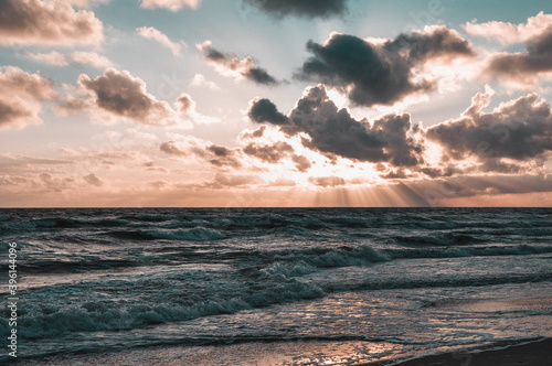 sunset over the sea