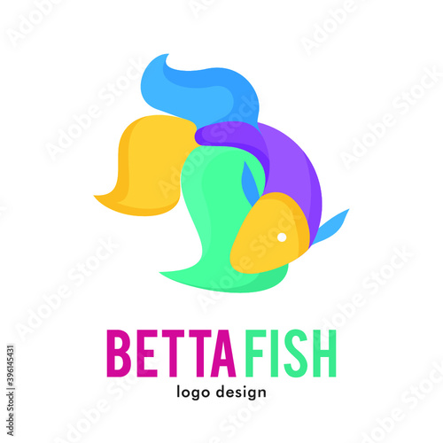 Betta fish logo icon symbol design 