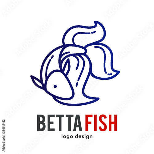 Betta fish logo icon symbol design 