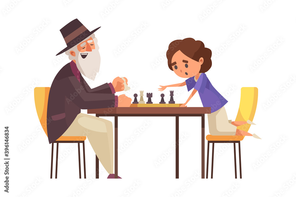 Chess With Grandpa Composition
