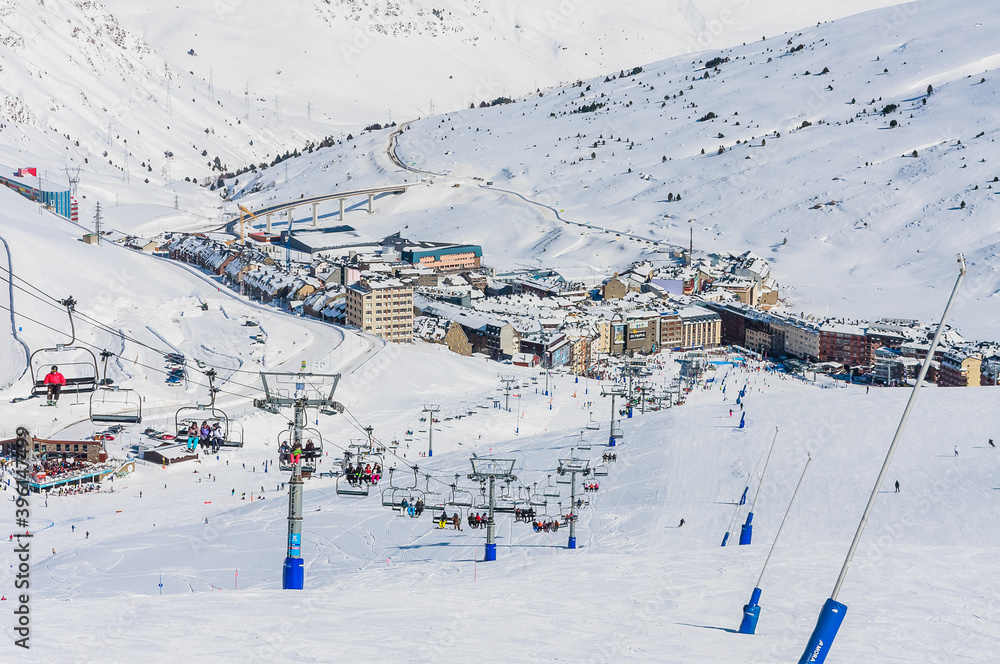 Pas de la Casa, Andorra, winter Grandvalaria ski area, Andorra, Europe