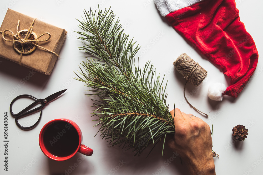 Cup of coffee with sweets for Christmas, festive mood, New Year. Cup of coffee with sweets for Christmas, festive mood, New Year.