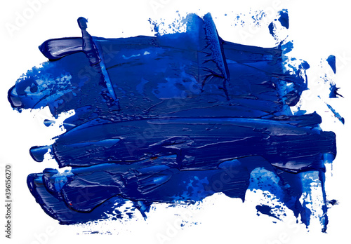 Hand drawn isolated oil paintbrush stripe with deep dirty blue color esp 10 vector illustration. Template for your text atop.