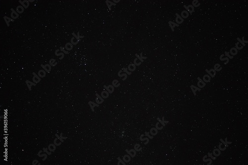 Night sky with many sparkling bright stars of different colors