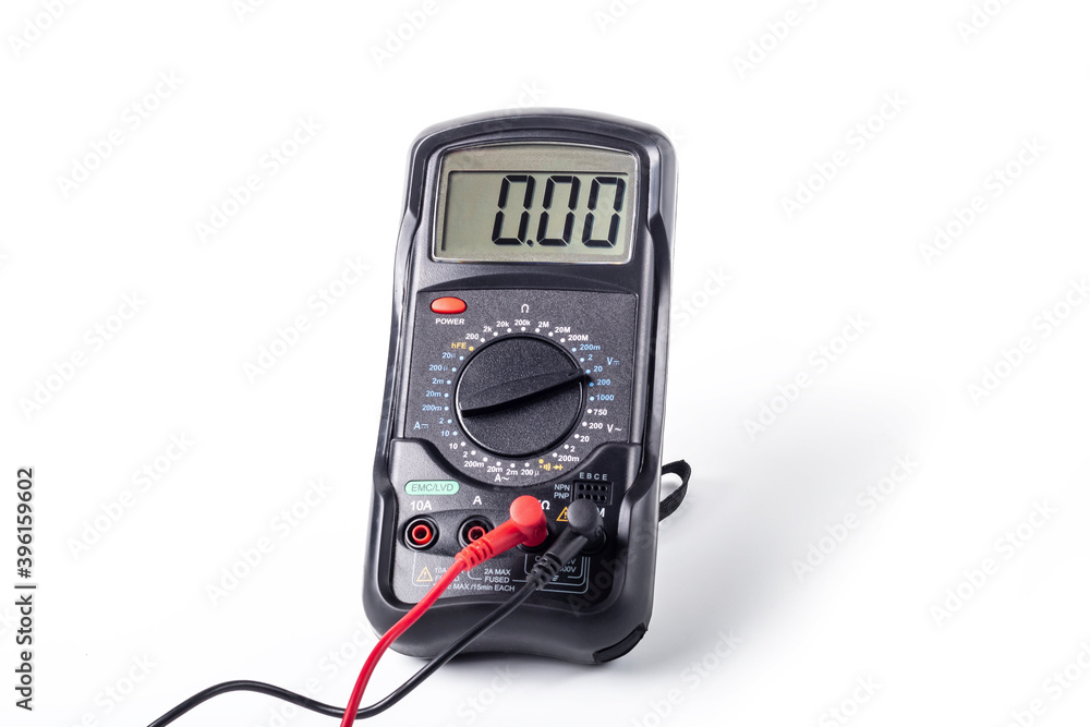 studio lighting. multimeter on a white background. No isolation. Close-up. studio lighting. multimeter on a white background. No isolation. Close-up.
