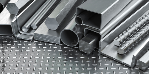 Photo Rolled metal products. Different profiles and tubes .