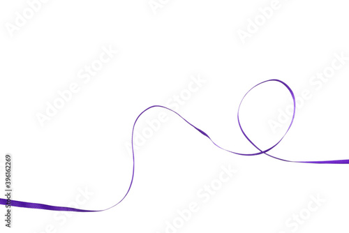 Purple ribbon isolated on white background.