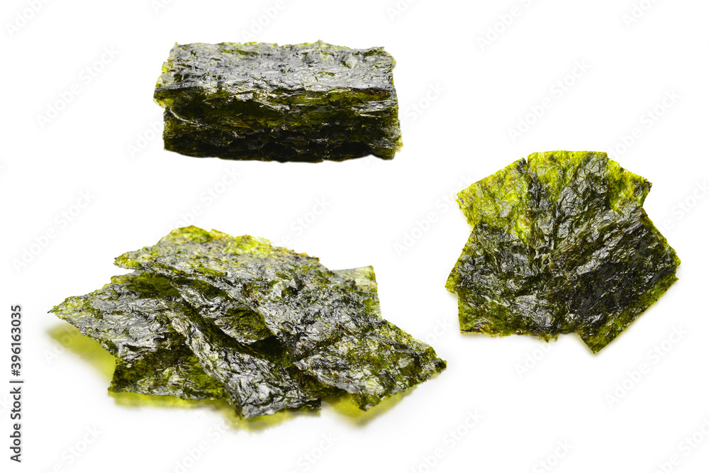 Nori seaweed isolated on white. Nori seaweed isolated on white.
