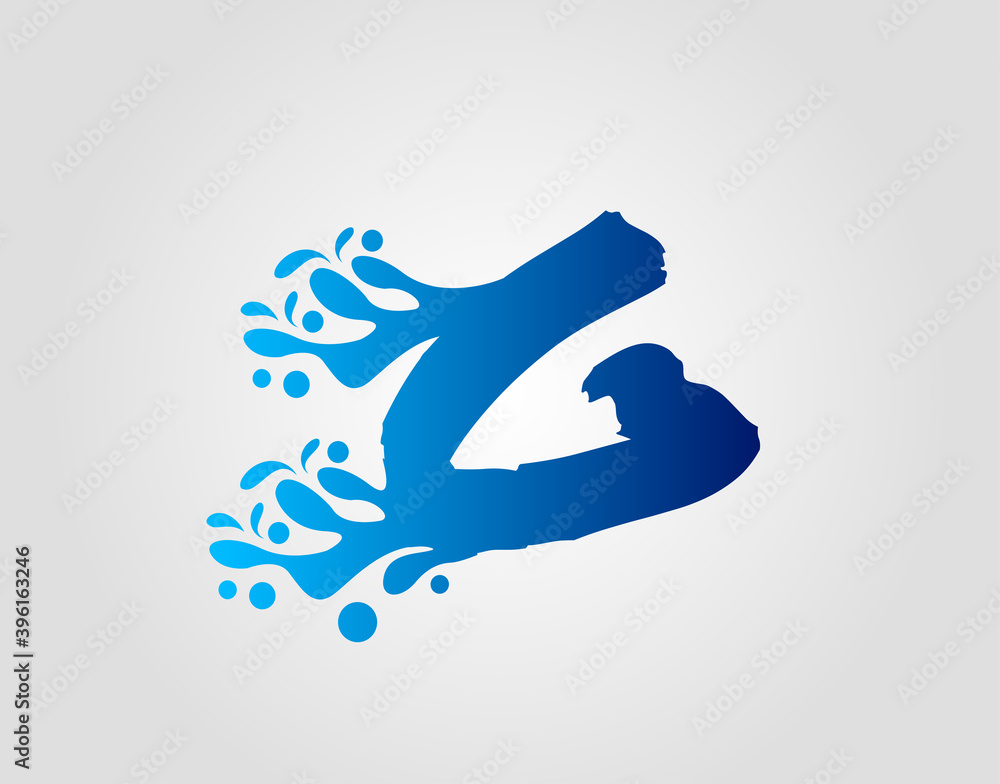 Letter G With Splash Water Logo Template Vector.