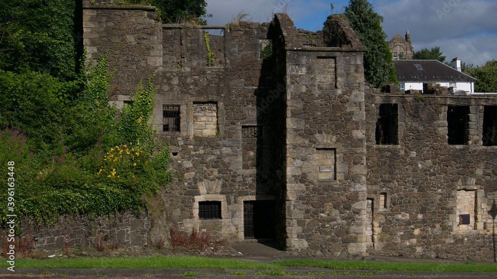 Abandoned old merchant house, stone building in Stirling 