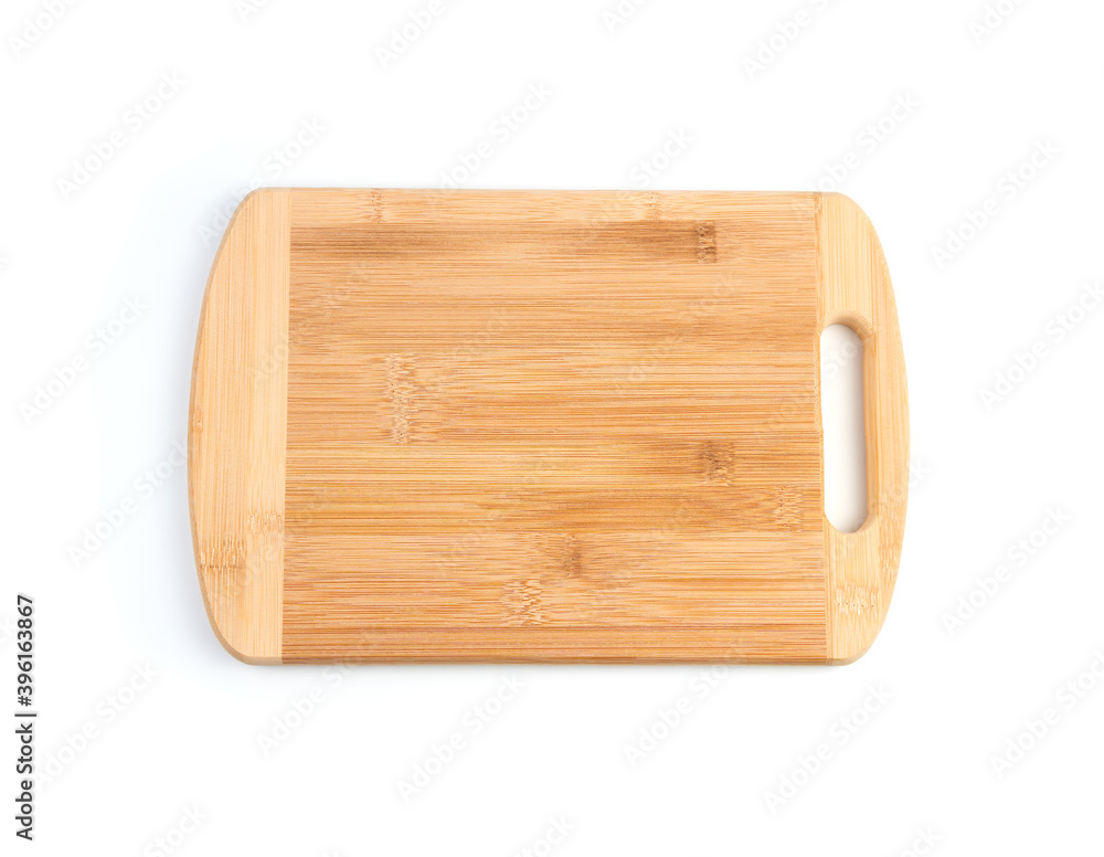 A beige cooking Board on a white background. Top view with space to copy. The concept of cooking. A beige cooking Board on a white background. Top view with space to copy. The concept of cooking.