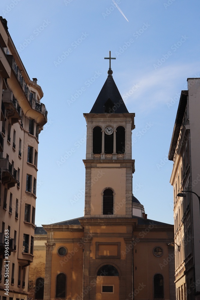 L'église catholique Saint Pothin à Lyon vue de l'extérieur, inaugurée en 1843, ville de Lyon, département du Rhône, France