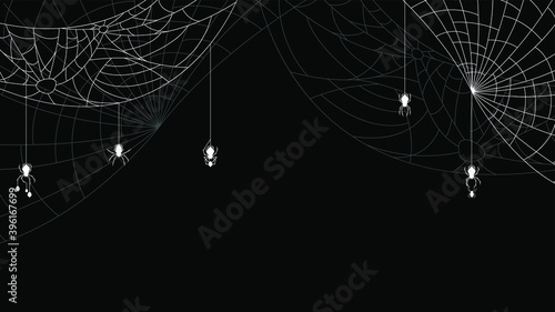 Spider Web On Dark Background Halloween Design Elements Spooky Scary Horror Decor Vector