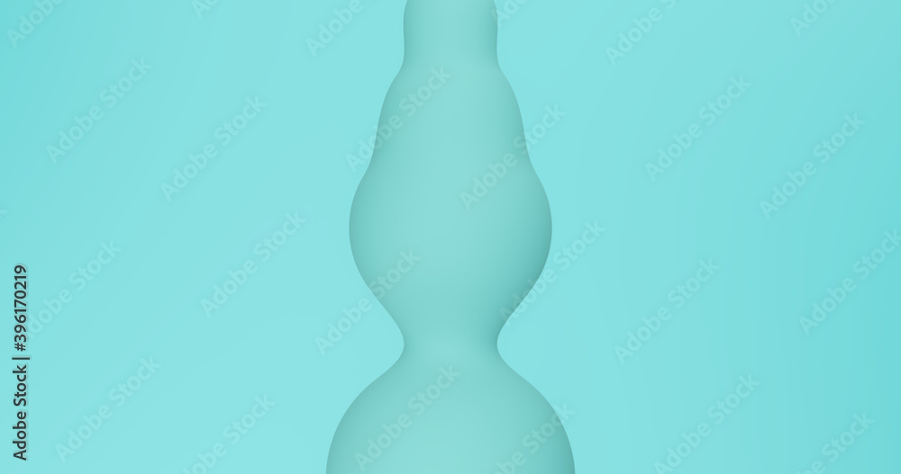 Render with a floating figure on a blue background