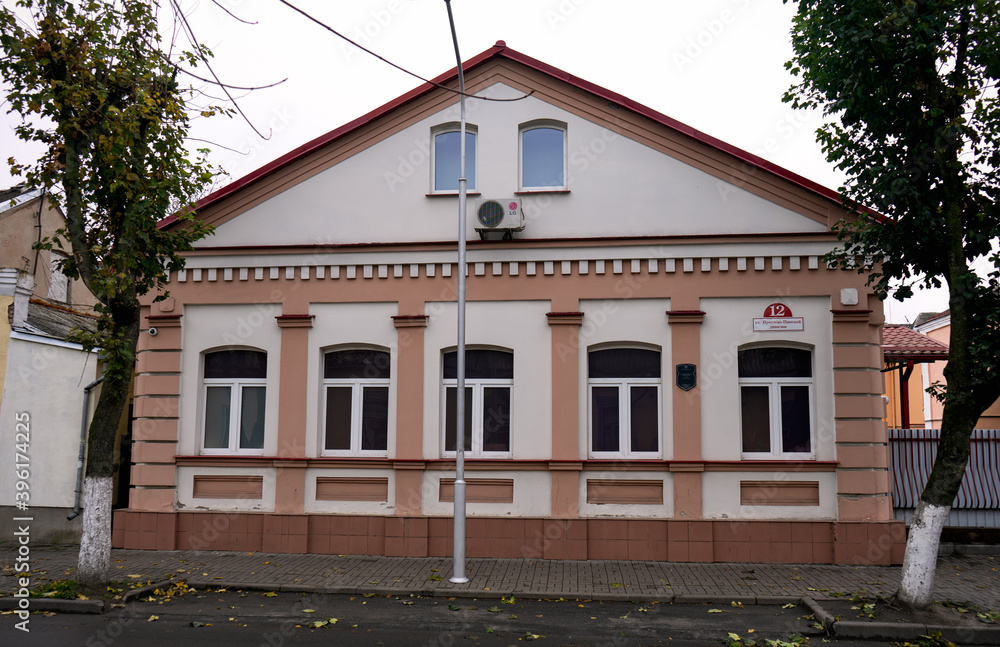 Landmark Historical jewish communitybuilding in old Karolin Pinsk Belarus October 20 2020