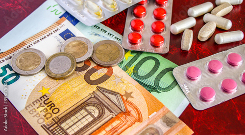 Euro money and pills