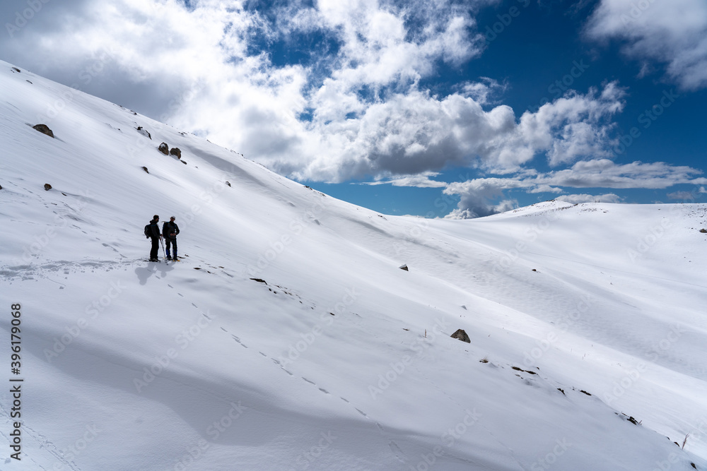 Hiking in the snow