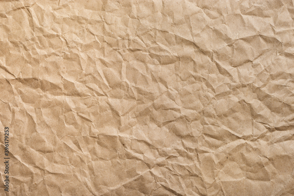 Obraz premium Old crumpled brown paper texture