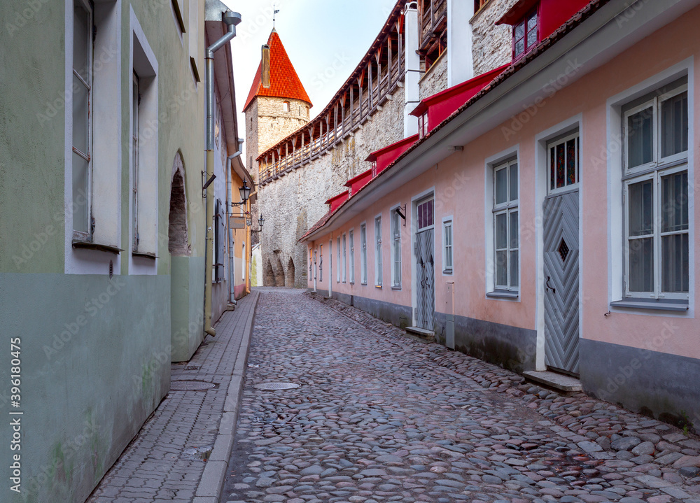 Tallinn. Estonia. Old town at sunrise.