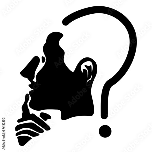 Vector illustration of an abstract thinking man concept