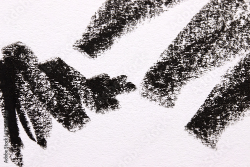 close-up black and white background hand painting