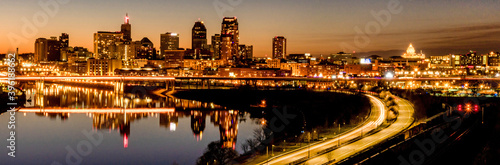 Panorama of St. Paul  Minnesota at night