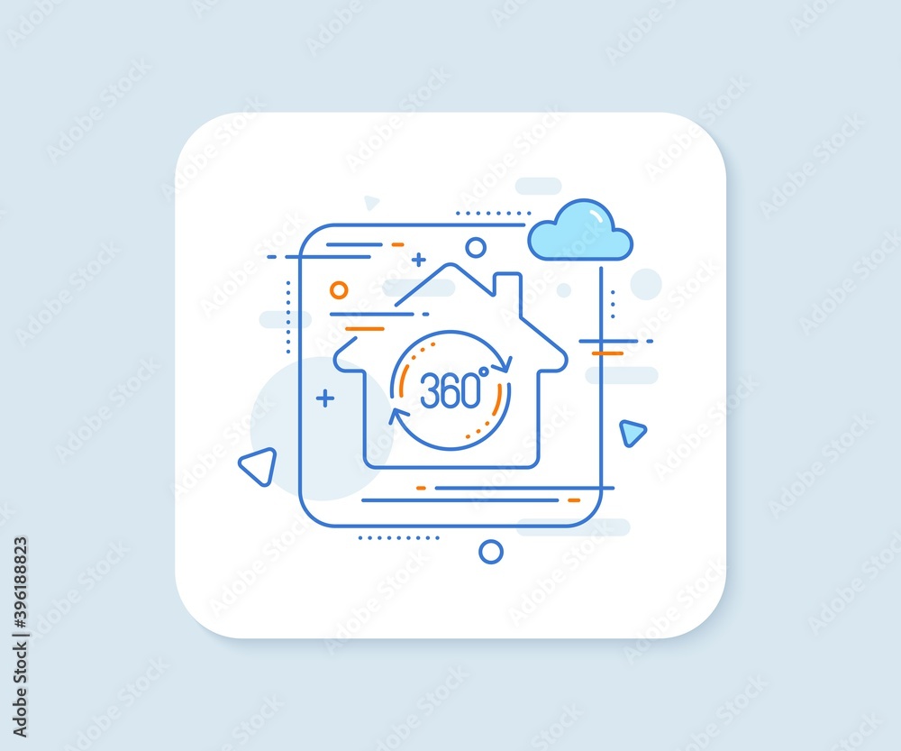 360 degree line icon. Abstract vector button. Full rotation sign. VR technology simulation symbol. Full rotation line icon. Home concept badge. Vector 360 degree line icon. Abstract vector button. Full rotation sign. VR technology simulation symbol. Full rotation line icon. Home concept badge. Vector