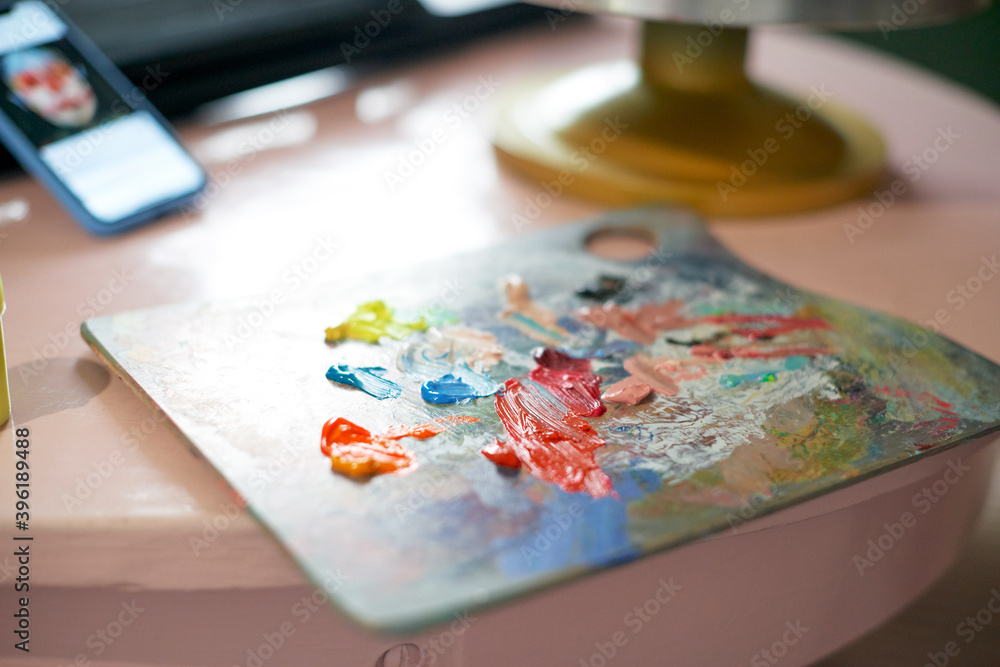 Art studio class painting palette Art studio class painting palette