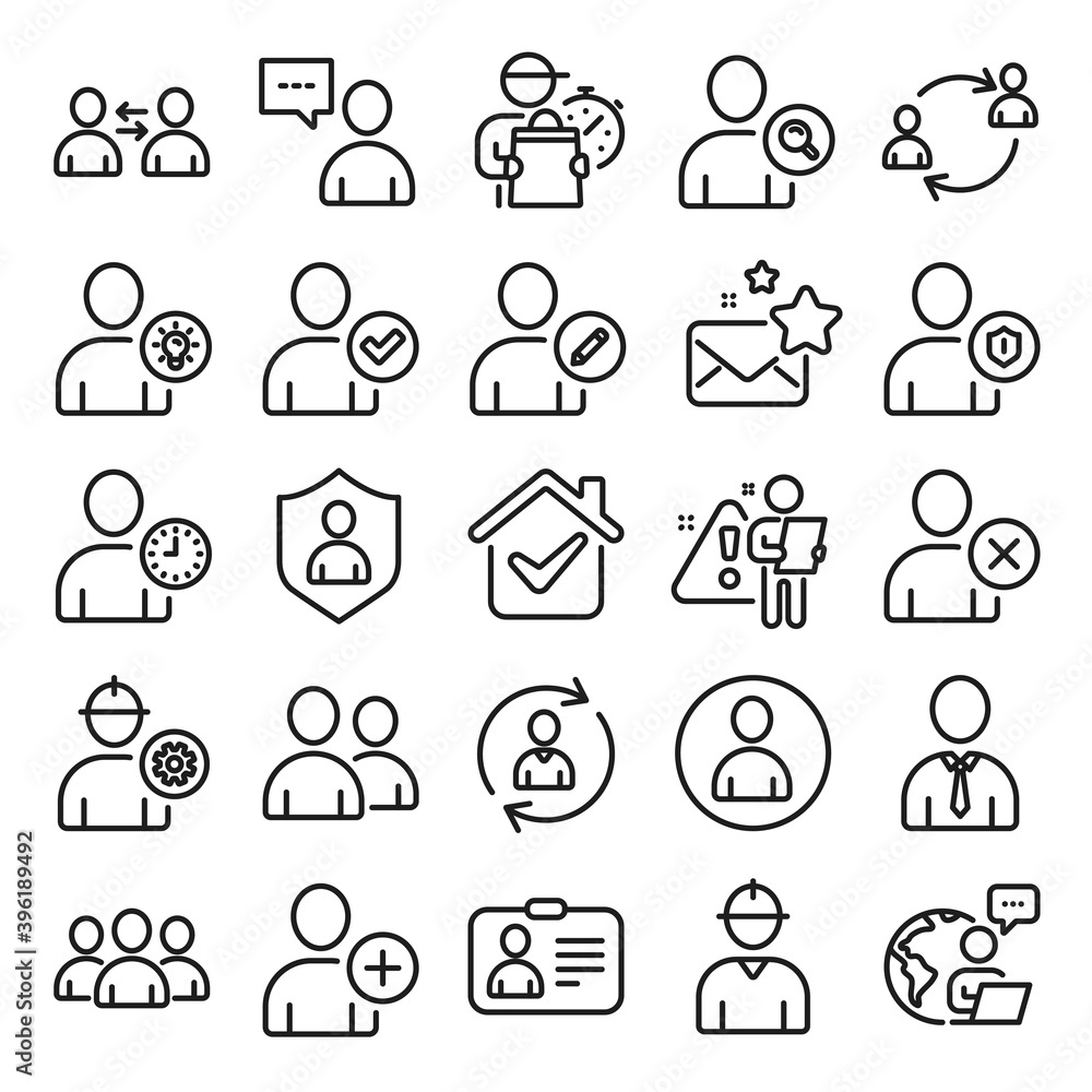 Users line icons. Profile, Group of people and Support signs. ID card, Teamwork people and Businessman user symbols. Person talk, Engineer profile and Human Management. Job support. Vector Users line icons. Profile, Group of people and Support signs. ID card, Teamwork people and Businessman user symbols. Person talk, Engineer profile and Human Management. Job support. Vector