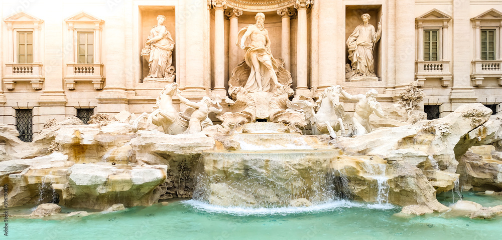 Trevi Fountain, Italian: Fontana di Trevi, in Rome, Italy.