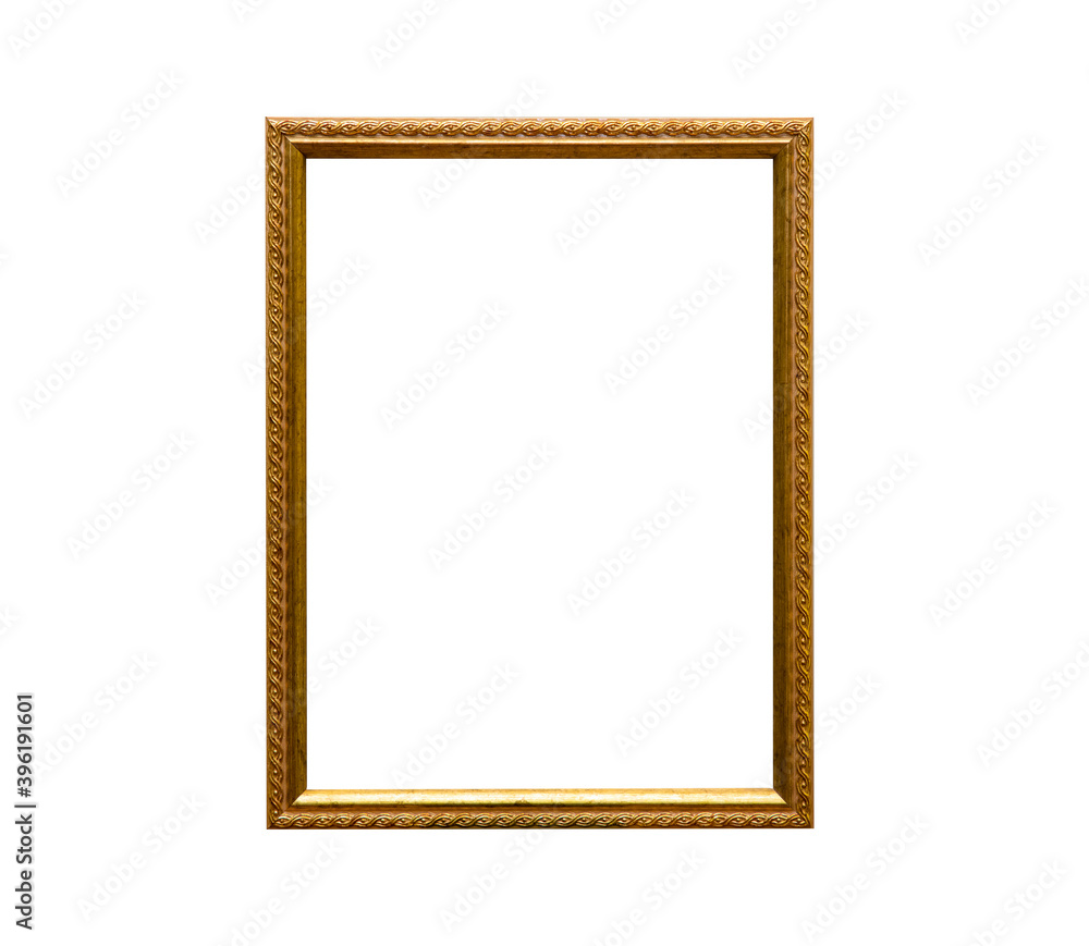 Old wood Antique Golden frame isolated on white background. Save with clipping path. Old wood Antique Golden frame isolated on white background. Save with clipping path.