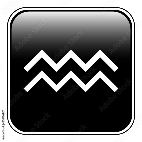 Aquarius symbol on white.