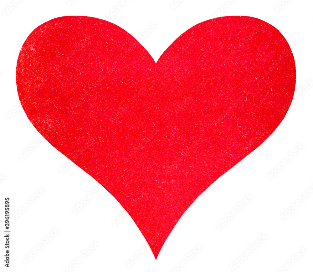 Heart with red paper texture