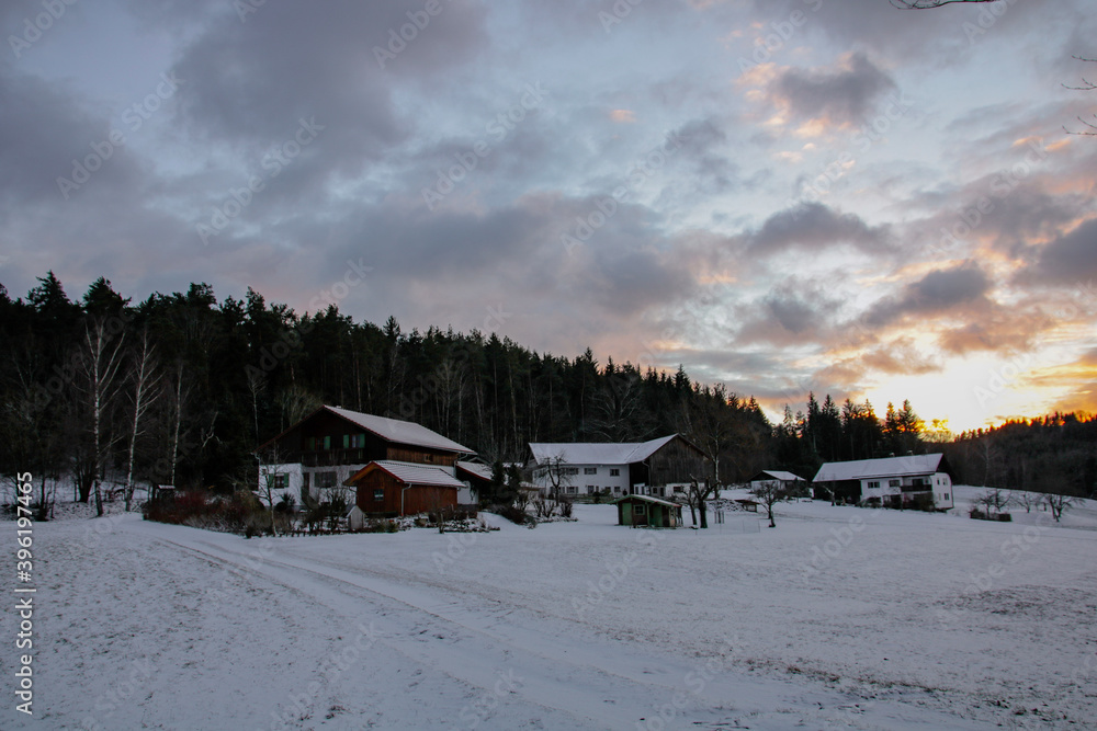 sunset in the mountains