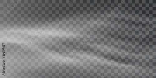 White fog texture isolated on transparent background. Steam special effect. Realistic vector fire smoke or mist