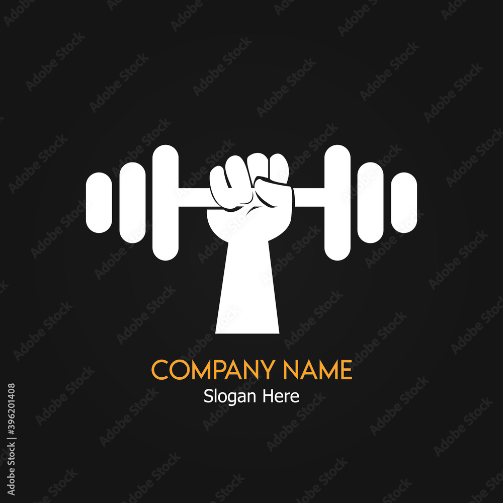 Fototapeta premium the body building with icon