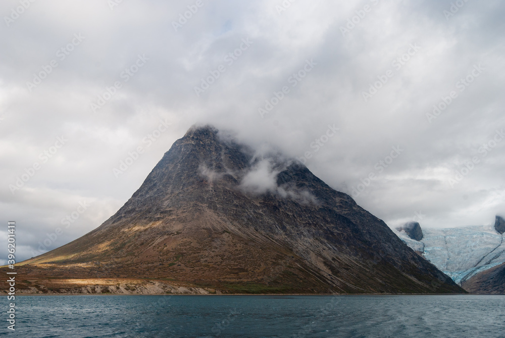 Mountain next to the glacier of the tasermiut fjord