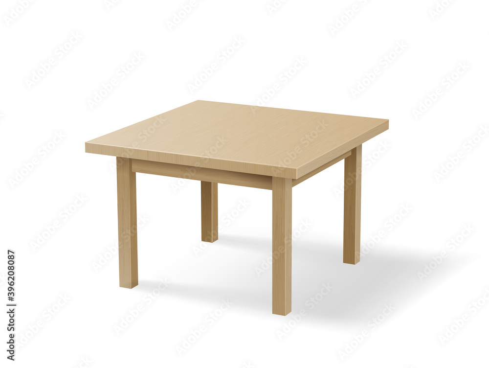 Realistic wooden table 3d object isolated on white background Realistic wooden table 3d object isolated on white background