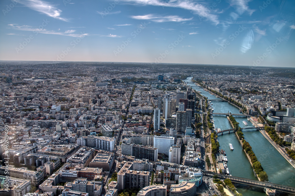 Aerial view of Paris, France.
