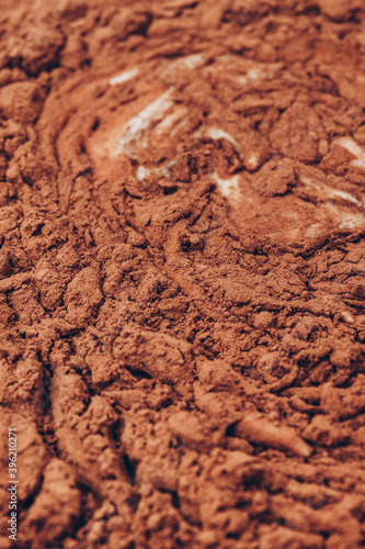 Cacao dough close-up. Macro shot. Liquid dough.