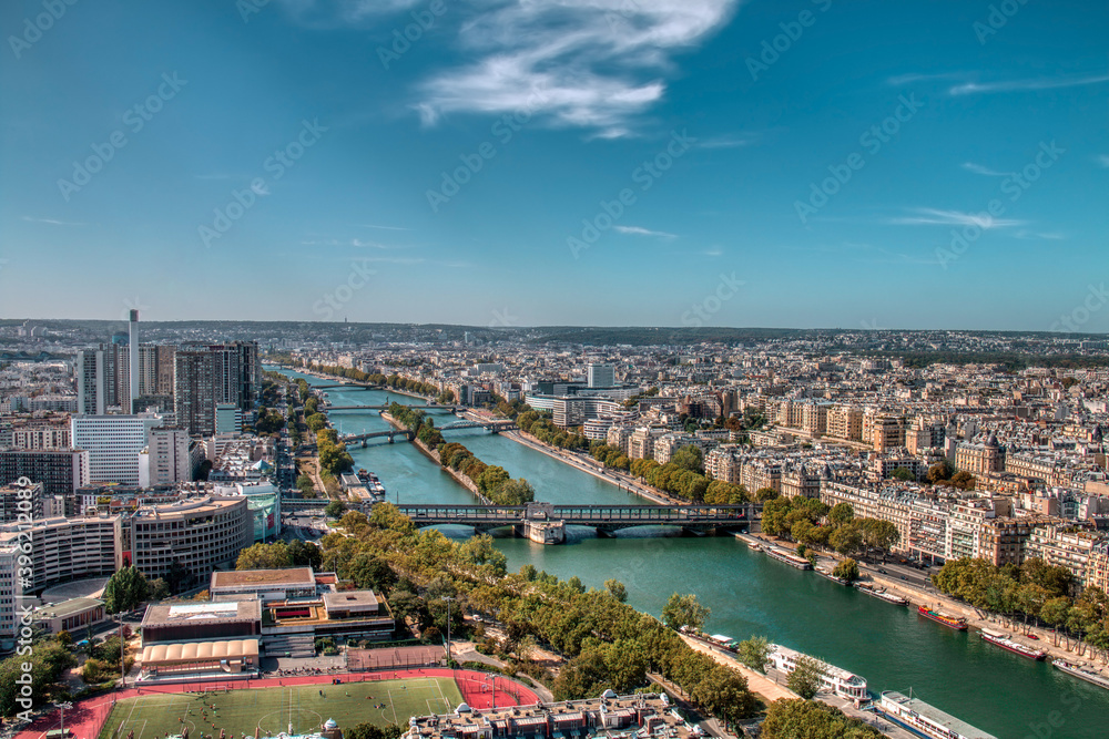  Panoramic view of Paris taken from the Eiffel tower