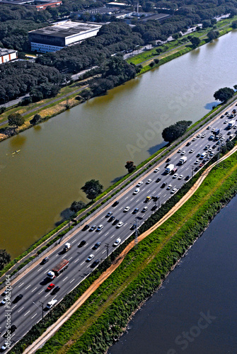 Vista aérea da via expressa marginal Pinheiros. São Paulo. Brasil photo