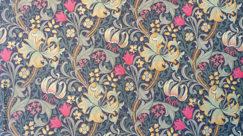 Antique Old Fashioned Old Paper Vintage Texture. Castle Interior Neo-gothic Style
