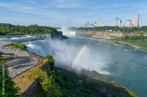 Niagara fall with rainbow visible. photo