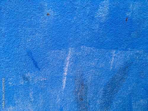 blue paint on the wall