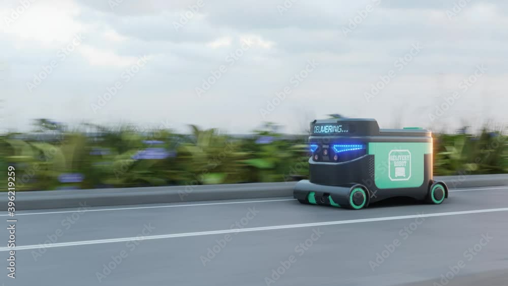 Delivery Robot Food delivery robots may serve homes in near future. AGV intelligent robot. Delivery Robot Food delivery robots may serve homes in near future. AGV intelligent robot.