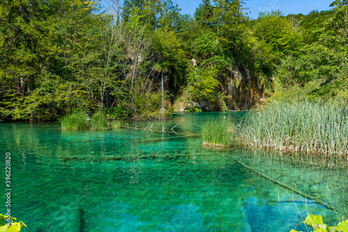 Landscape of Plitvice Lake National Park  view of its crystal water