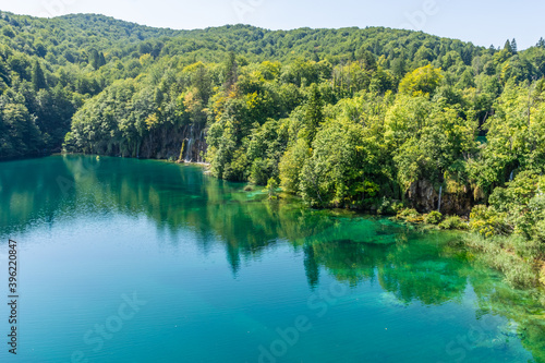 The forest and the lake of Plitvice