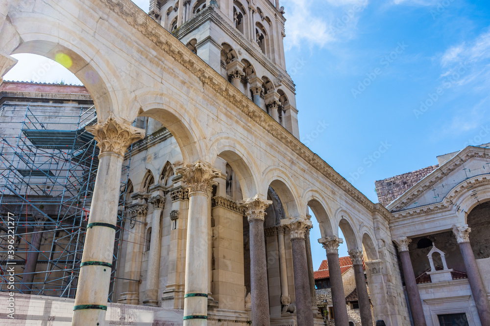 The Diocletian Palace and the belltower of Split, Croatia