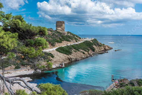 Tower on a bay of Asinara island, Sardinia photo